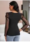 Omarı İnci Detaylı Kadın Uzun Kollu Viskon Bluz