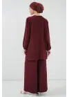 Tunik Pantolon Alt Üst Takım 6663 - Bordo
