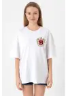 Omarı Türk Bayrağı Desenli T-shirt - Beyaz