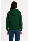 Üç İplik Kapüşonlu Kanguru Çepli SweatShirt Hoodie - Haki