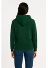 Üç İplik Kapüşonlu Kanguru Çepli SweatShirt Hoodie - Haki