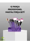 Ultra Yumuşak 12’li Makyaj Fırça Seti – Dökülme Yapmaz, Dalin Şampuan İle Temizlenebilir