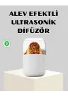Ultrasonik Alev Efektli Aromaterapi Difüzörü Usb Şarjlı Ve Otomatik Kapanma Özellikli