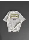 Unisex Baskılı Oversize T-Shirt - Beyaz