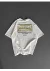 Unisex Baskılı Oversize T-Shirt - Beyaz