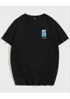 Unisex Baskılı Oversize T-Shirt - Siyah
