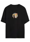 Omarı Siyah Oversize Baskılı Unisex T-Shirt