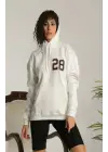 Modern Kapşonlu Baskılı Sweatshirt