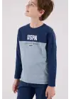 U.S. Polo Assn Uzun Kol Pijama Takım US2220-4 Koyu İndigo