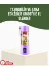 Usb Şarjlı Portatif Blender 380ml Çelik 304 Bıçaklı Mobil Smoothie Maker