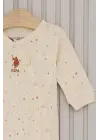 Omarı Krem Renkli Patikli Bebek Tulum