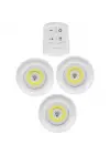 Uzaktan Kumandalı Yapışkanlı 3lü Led Spot Lamba