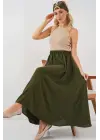 Uzun Ayrobin Etek 8050 - Haki