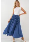 Uzun Ayrobin Etek 8050 - İndigo