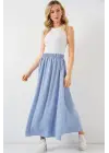 Uzun Ayrobin Etek 8050 - Mavi