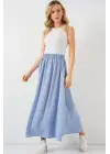 Uzun Ayrobin Etek 8050 - Mavi