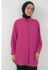 Uzun Gömlek Tunik 5945 - Fuşya