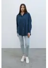 Uzun Kol Gömlek - İndigo