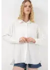 Uzun Oversize Gömlek 20334 - Beyaz