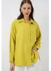 Uzun Oversize Gömlek 20334 - Hardal