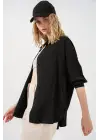 Uzun Oversize Gömlek 20334 - Siyah