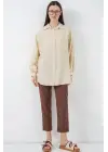 Uzun Oversize Gömlek 5965 - Ekru