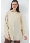Uzun Oversize Gömlek 5965 - Ekru