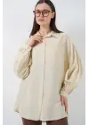 Uzun Oversize Gömlek 5965 - Ekru