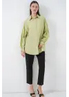 Uzun Oversize Gömlek 5965 - E.Yeşil