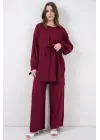 Şık İkili Takım Pantolon - Bordo