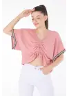 Omarı Feminen detaylı V yaka bluz