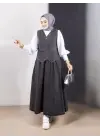 Omarı Füme Kot Takımı - Yelekli Etek