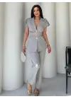 Vatkalı Yelek Pantolon İkili Takım