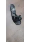 Omarı Şık Siyah Topuklu Terlik