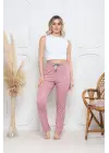 Demir Pembe Baskı Desenli Alt Pijama Kadın Giyim