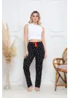 Demir Siyah Baskı Desenli Alt Pijama Kadın Giyim