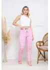 Pembe Baskı Desenli Alt Pijama Kadın Giyim