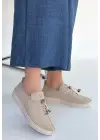 Warte Bej Süet Bağcıklı Spor Ayakkabı