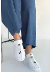 Warte Beyaz Deri Bağcıklı Spor Ayakkabı