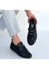 Warte Siyah Deri Bağcıklı Spor Ayakkabı
