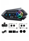 Y12  Motor Kask Kulaklık Rgb Modlu Radyolu Motosiklet Kulaklık 5.3 Bluetooth Intercom