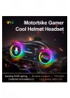 Y13 Motor Kask Kulaklık Rgb Modlu Radyolu Motosiklet Kulaklık 5.3 Bluetooth Intercom