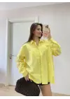 Yakalı Yandan Yırtmaçlı Gömlek - Sarı