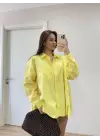 Yakalı Yandan Yırtmaçlı Gömlek - Sarı