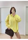 Yakalı Yandan Yırtmaçlı Gömlek - Sarı