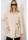 Yandan Bağlamalı Blazer Ceket 0750 - Bej