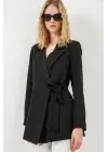 Yandan Bağlamalı Blazer Ceket 0750 - Siyah