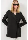 Yandan Bağlamalı Blazer Ceket 0750 - Siyah