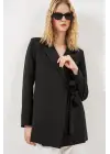 Yandan Bağlamalı Blazer Ceket 0750 - Siyah