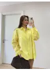 Omarı Yandan Yırtmaçlı Sarı Gömlek